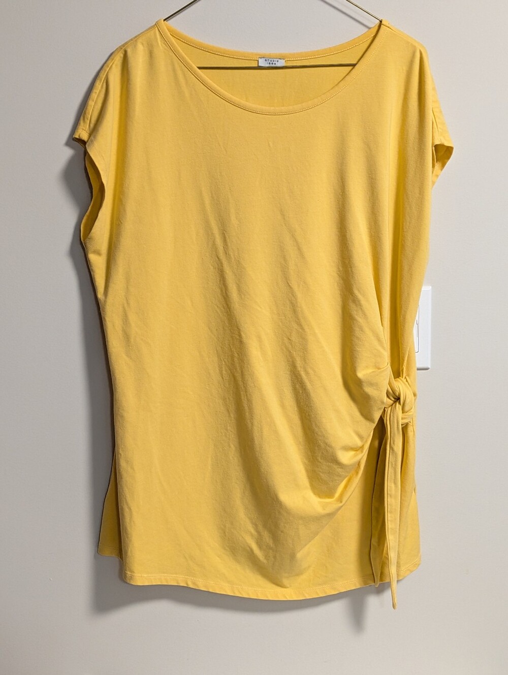 Studio 1886.  Yellow Side-Tie Tunic, T Shirt, Top. Modal Fabric. Size XL. EUC.